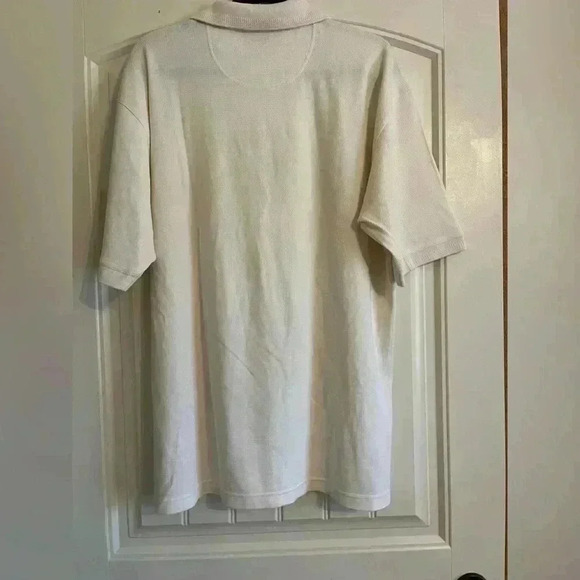Tommy Bahama silk blend polo shirt top size Medium off white - Picture 6 of 6